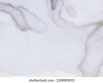 Gold Water Color Marble. Lavender Oriental Background. Vector Abstract Template. Blue Art Paint. Gold Marble Watercolor. Light Elegant Pattern. Blue Alcohol Ink Canvas. Lilac Alcohol Ink Watercolor.