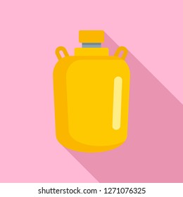Gold water flask icon. Flat illustration of gold water flask vector icon for web design