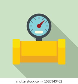 Gold water pipe icon. Flat illustration of gold water pipe vector icon for web design