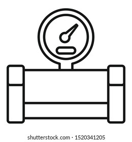 Gold water pipe icon. Outline gold water pipe vector icon for web design isolated on white background