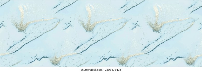 Gold Watercolor Marble. Gold Gradient Background. Foil Art Paint. Light Elegant Background. Blue Marble Watercolor. Shiny Vector Ink Glitter. Golden Alcohol Ink Canvas. Luxury Seamless Ink Painting