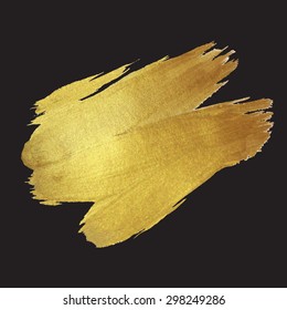 Gold watercolor painted shape. Vector illustration for your awesome design project