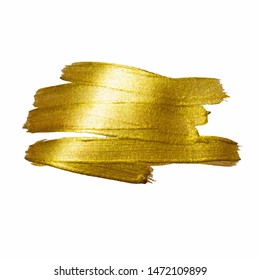 Gold watercolor texture paint stain abstract illustration. Shining brush stroke for you amazing design project