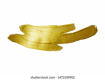 Gold watercolor texture paint stain abstract illustration. Shining brush stroke for you amazing design project