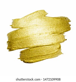 Gold watercolor texture paint stain abstract illustration. Shining brush stroke for you amazing design project