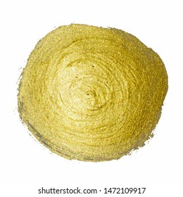 Gold watercolor texture paint stain abstract illustration. Shining brush stroke for you amazing design project