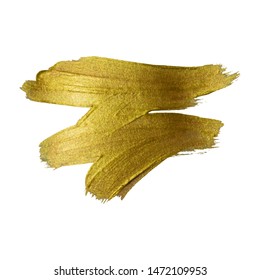 Gold watercolor texture paint stain abstract illustration. Shining brush stroke for you amazing design project