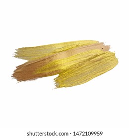 Gold watercolor texture paint stain abstract illustration. Shining brush stroke for you amazing design project