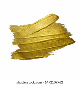 Gold watercolor texture paint stain abstract illustration. Shining brush stroke for you amazing design project