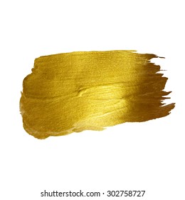 Gold watercolor texture paint stain vector abstract illustration. Shining brush stroke for you amazing design project