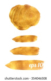 Gold watercolor texture paint stain abstract illustration. Shining brush stroke for you amazing design project