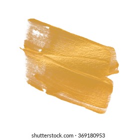 Gold watercolor texture paint stain abstract illustration. Shining brush stroke for you amazing design project