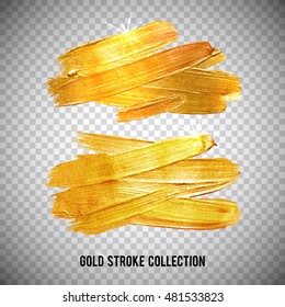 Gold watercolor texture paint stain abstract illustration set. Shining brush stroke for you amazing design project. Set of abstract hand painted watercolor paint golden background