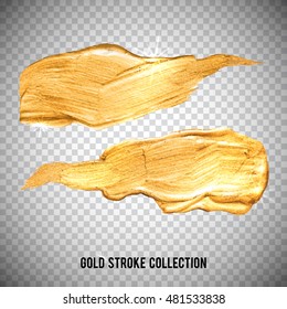 Gold watercolor texture paint stain abstract illustration set. Shining brush stroke for you amazing design project. Set of abstract hand painted watercolor paint golden background