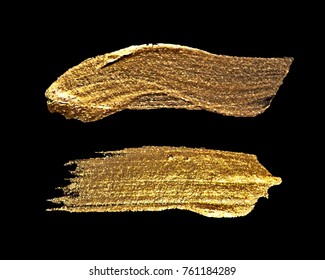 Gold Watercolor Texture Paint Stain Abstract Illustration. Shining Brush Stroke for you Amazing Design Project.