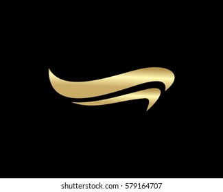 gold wave abstract logo
