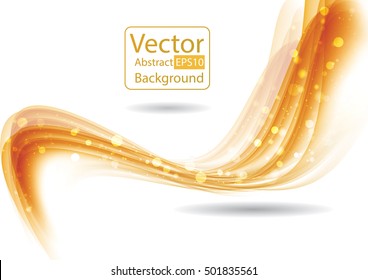 Gold wave business template with sparkle bokeh modern  pattern for website design. Abstract vector business background design.