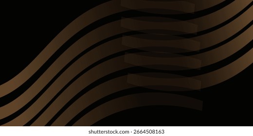 Gold wave curve, gold wave angle shape for elements, gold graphic line ribbon, gold line. eps 10