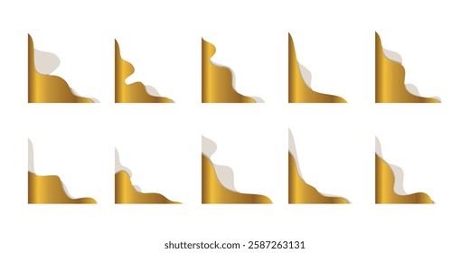 Gold Wave Curve Corner Vector