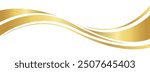 gold wave curve, golden wave corner shape for element, stripes ribbon golden graphic, striped gold