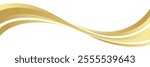 gold wave curve, golden wave corner shape for element, stripes ribbon golden graphic, striped gold