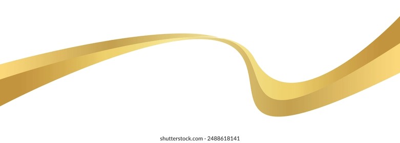 gold wave curve, golden wave corner shape for element, stripes ribbon golden graphic, striped gold