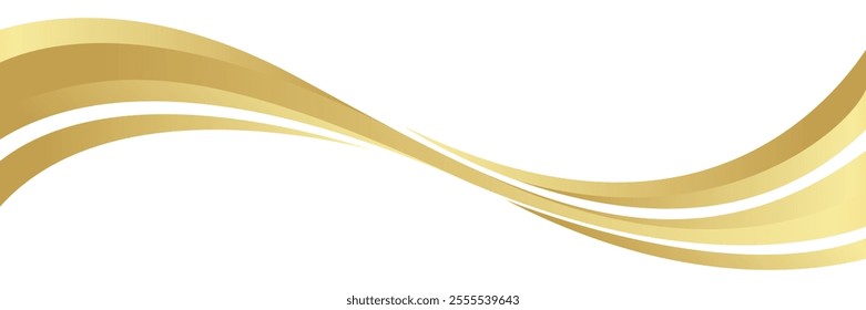 gold wave curve, golden wave corner shape for element, stripes ribbon golden graphic, striped gold