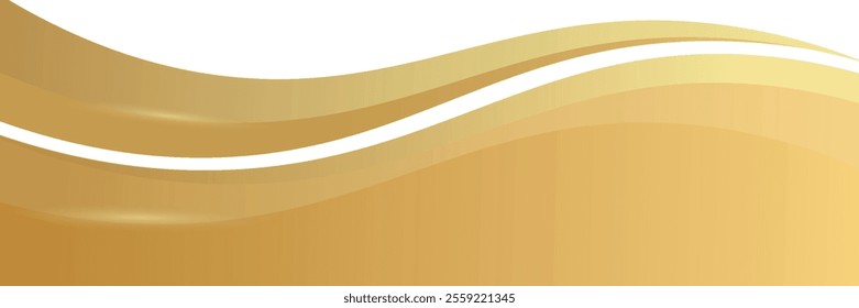 gold wave curve, golden wave corner shape for element, stripes ribbon golden graphic, striped gold. Vector Illustration