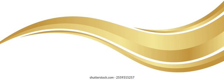 gold wave curve, golden wave corner shape for element, stripes ribbon golden graphic, striped gold. eps 10