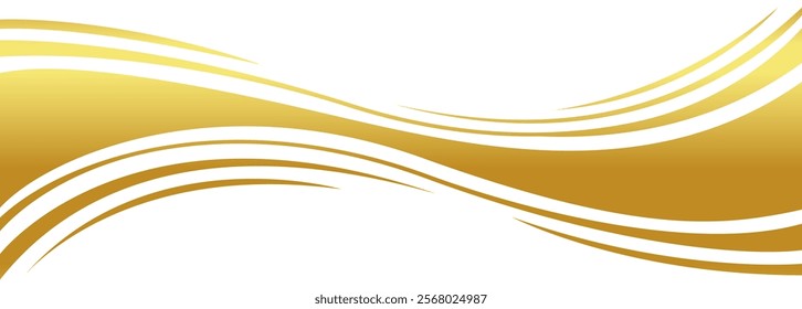 gold wave curve, golden wave corner shape for element, stripes ribbon golden graphic, striped gold