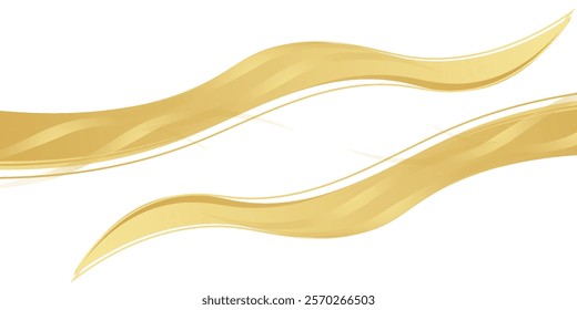 gold wave curve, golden wave corner shape for element arts