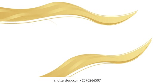 gold wave curve, golden wave corner shape for element arts