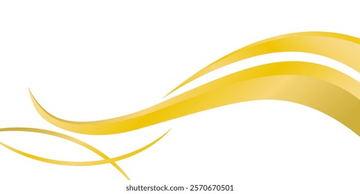 gold wave curve, golden wave corner shape for element, stripes ribbon golden graphic, striped gold