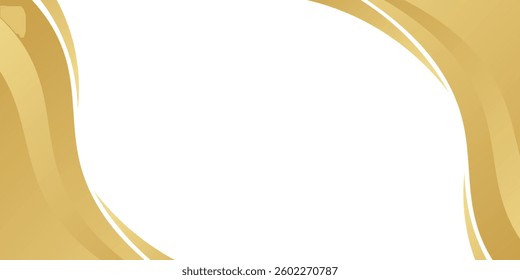 gold wave curve, golden wave corner shape for element, stripes ribbon golden graphic,  modern