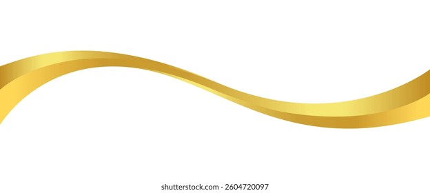 gold wave curve, golden wave corner shape for element, stripes ribbon golden graphic, striped gold