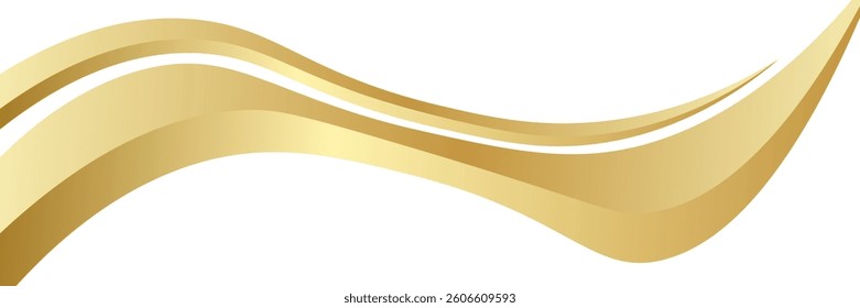 gold wave curve, golden wave corner shape for element, stripes ribbon golden graphic, striped gold. eps 10
