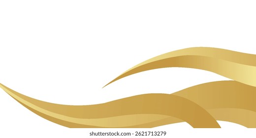 gold wave curve, golden wave corner shape for element, stripes ribbon golden graphic, striped gold. web