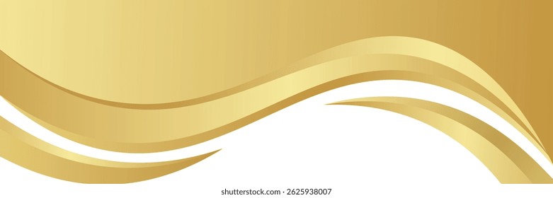 gold wave curve, golden wave corner shape for element, stripes ribbon golden graphic, striped gold