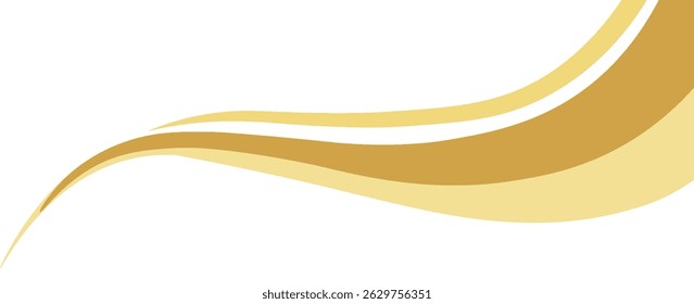 gold wave curve, golden wave corner shape for element, stripes ribbon golden graphic, striped gold