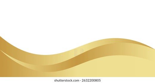 gold wave curve, golden wave corner shape for element, stripes ribbon golden graphic, striped gold. eps 10