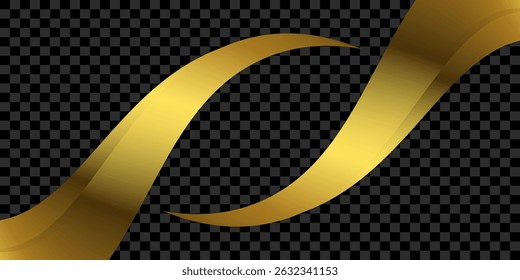 gold wave curve, golden wave corner shape for element, stripes ribbon golden graphic, striped gold