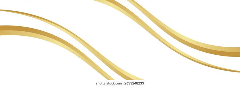 gold wave curve, golden wave corner shape for element, stripes ribbon golden graphic, striped gold. eps 10