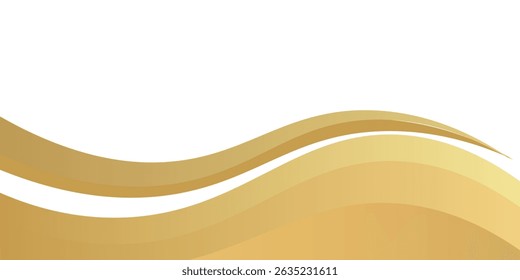 gold wave curve, golden wave corner shape for element, stripes ribbon golden graphic, striped gold