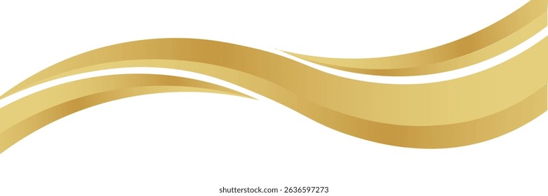 gold wave curve, golden wave corner shape for element, stripes ribbon golden graphic, striped gold. eps 10