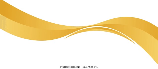 gold wave curve, golden wave corner shape for element, stripes ribbon golden graphic, striped gold. eps 10