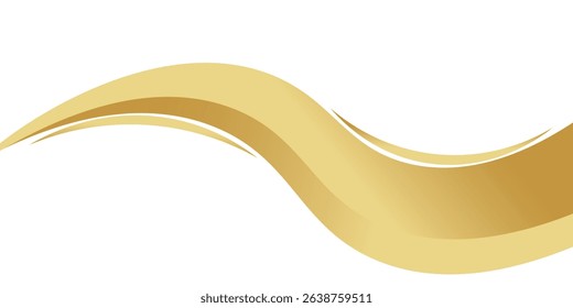 gold wave curve, golden wave corner shape for element, stripes ribbon golden graphic, striped gold. eps 10