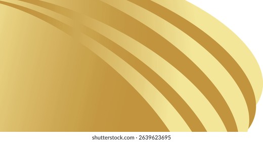 gold wave curve, golden wave corner shape for element, stripes ribbon golden graphic, striped gold. eps 10, vector.