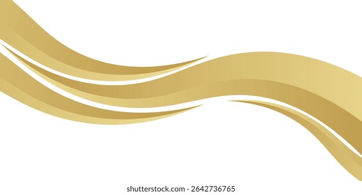 gold wave curve, golden wave corner shape for element, stripes ribbon golden graphic, striped gold. wave abstract geometric