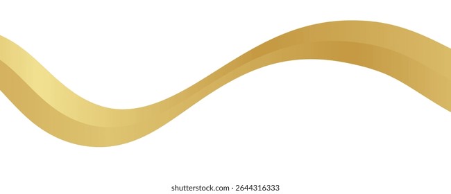gold wave curve, golden wave corner shape for element, stripes ribbon golden graphic, striped gold