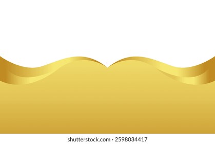 gold wave gradient for banner, golden wavy shape, gold wave curve on white background, golden wave corner shape for banner, stripes ribbon golden graphic, striped gold gradient luxury